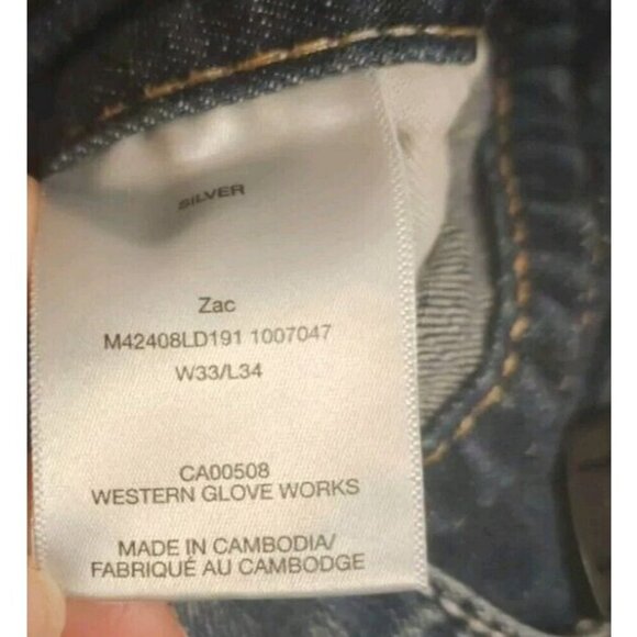 Silver Jeans Co Zac Men's Blue Relaxed Fit Straight Leg Washed Jeans Sz W33 L34 - Picture 9 of 10